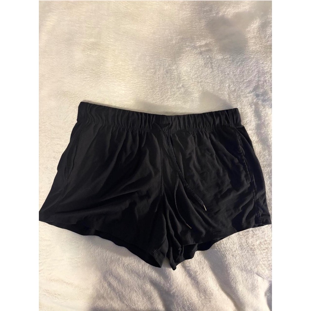 Athletic Works Womens XL 16-18 Black Activewear Shorts Drawstring Elastic Waist